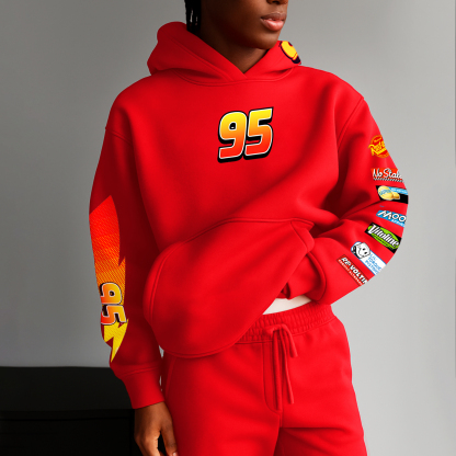 Lightning McQueen Printed Fleece-lined Unisex Hoodie Image - 2