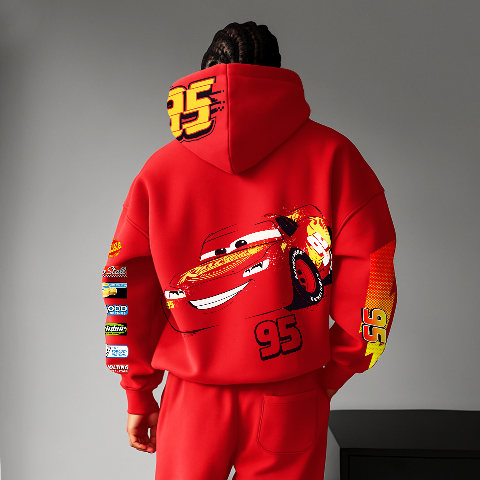 Lightning McQueen Printed Fleece-lined Unisex Hoodie Image - 1