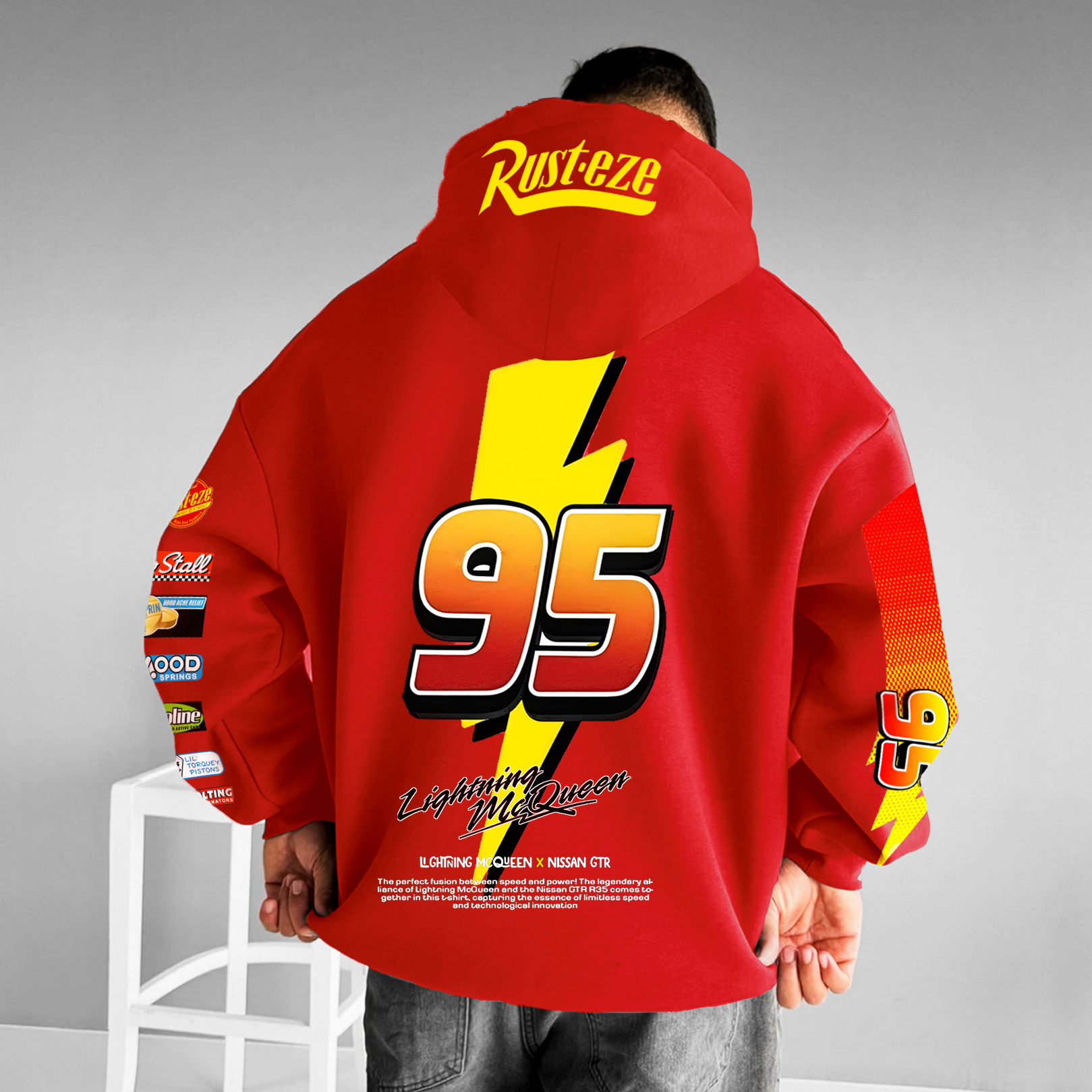 Lightning McQueen Printed Fleece-lined Unisex Hoodie Image - 1