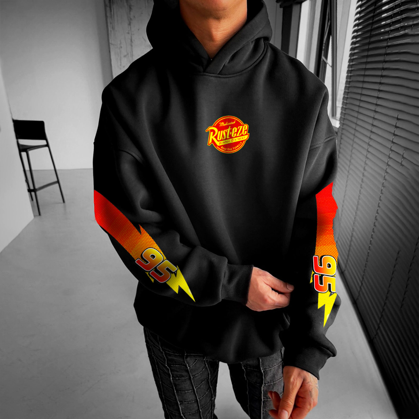 Lightning McQueen Printed Fleece-lined Unisex Hoodie Image - 2