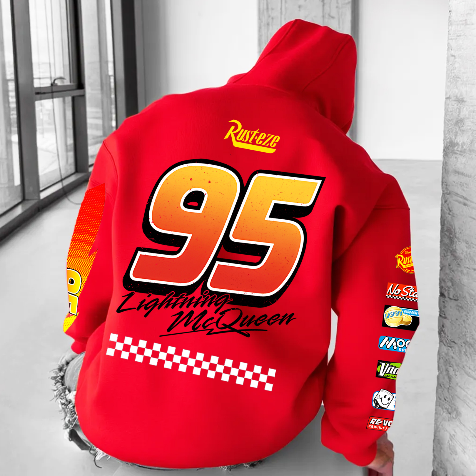 Lightning McQueen Printed Fleece-lined Unisex Hoodie Image - 1