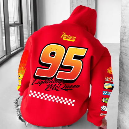 Lightning McQueen Printed Fleece-lined Unisex Hoodie Image - 1