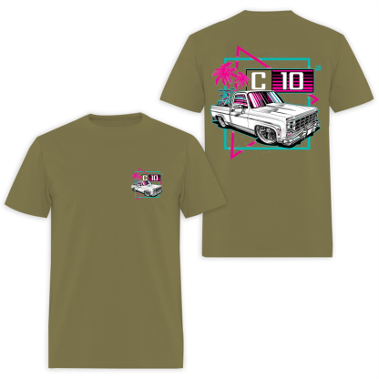 Chevrolet C10 Pickup Truck Printed Men's T-Shirt Image - 7