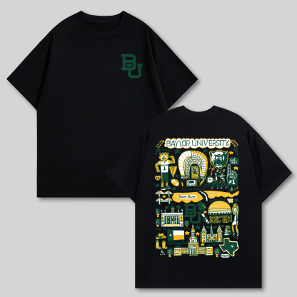 Baylor University Printed Oversized Unisex T-shirts Image - 8