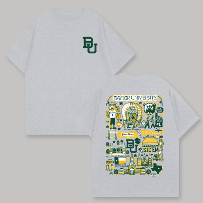 Baylor University Printed Oversized Unisex T-shirts Image - 5