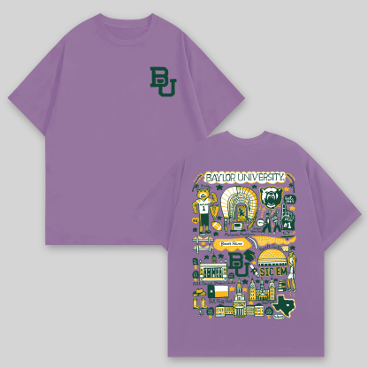 Baylor University Printed Oversized Unisex T-shirts Image - 6