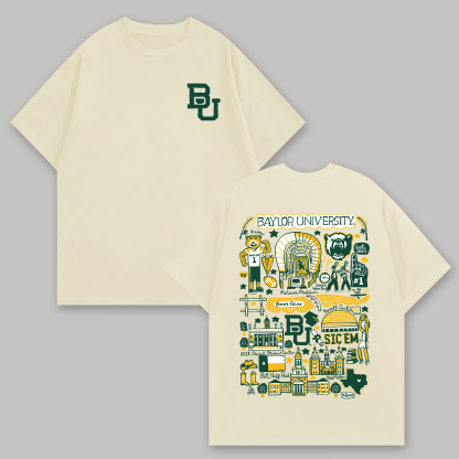Baylor University Printed Oversized Unisex T-shirts Image - 2