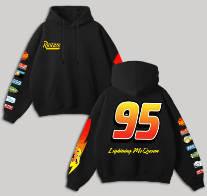 Lightning McQueen Printed Fleece-lined Unisex Hoodie Image - 2