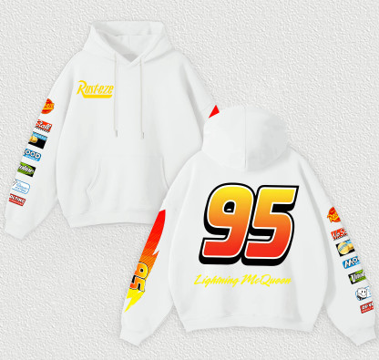 Lightning McQueen Printed Fleece-lined Unisex Hoodie Image - 3