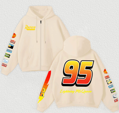 Lightning McQueen 95 Printed Unisex Zipper Hoodie Image - 5