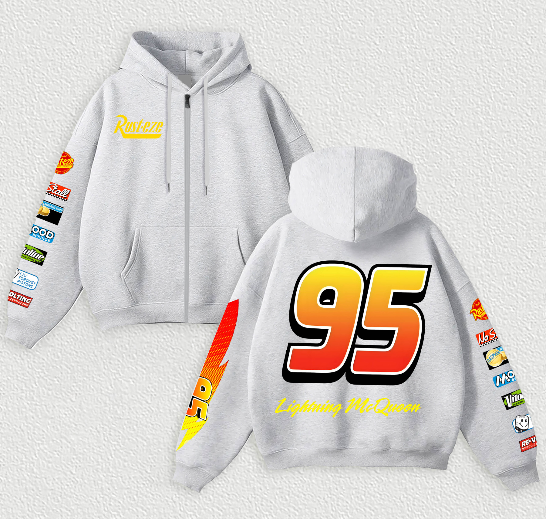 Lightning McQueen 95 Printed Unisex Zipper Hoodie Image - 4