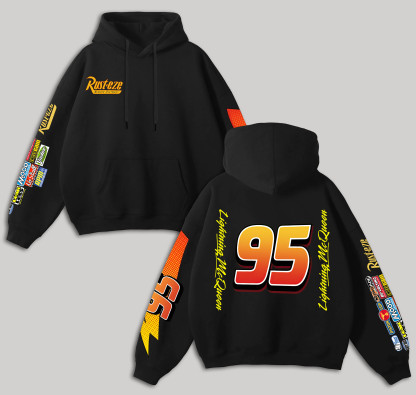 Lightning McQueen 95 Printed Fleece-lined Unisex Hoodie Image - 4