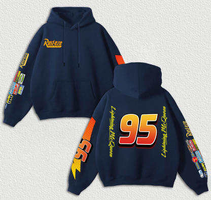 Lightning McQueen 95 Printed Fleece-lined Unisex Hoodie Image - 8
