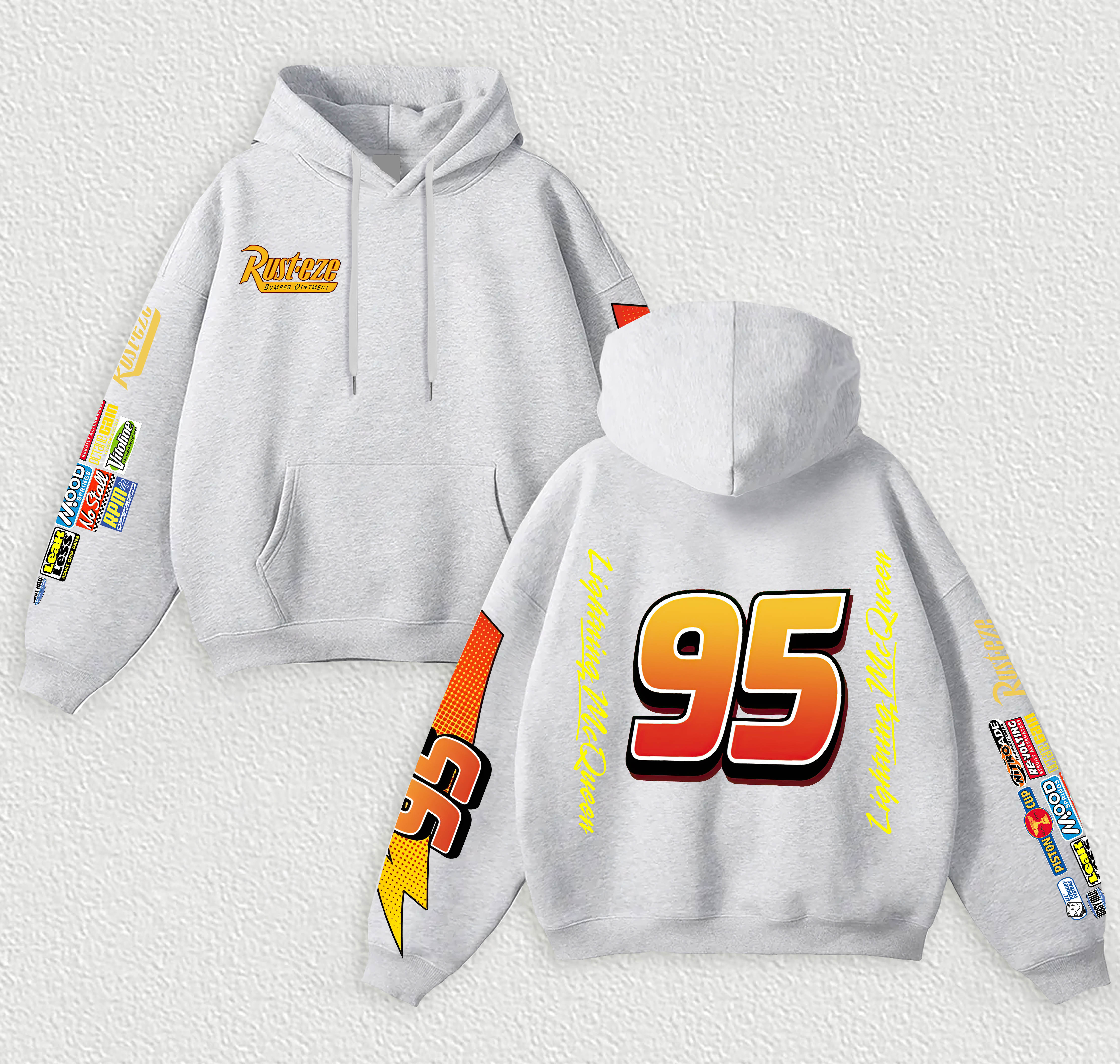 Lightning McQueen 95 Printed Fleece-lined Unisex Hoodie Image - 6