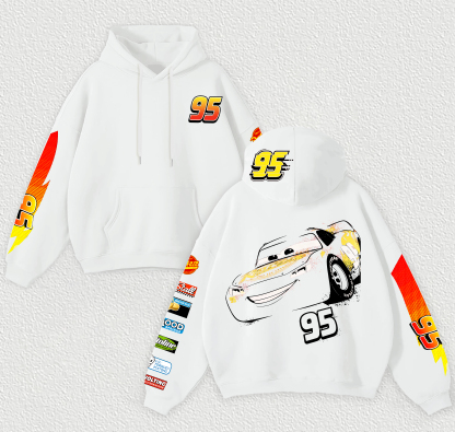 Lightning McQueen Printed Fleece-lined Unisex Hoodie Image - 4