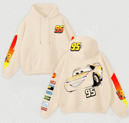 Lightning McQueen Printed Fleece-lined Unisex Hoodie Image - 5