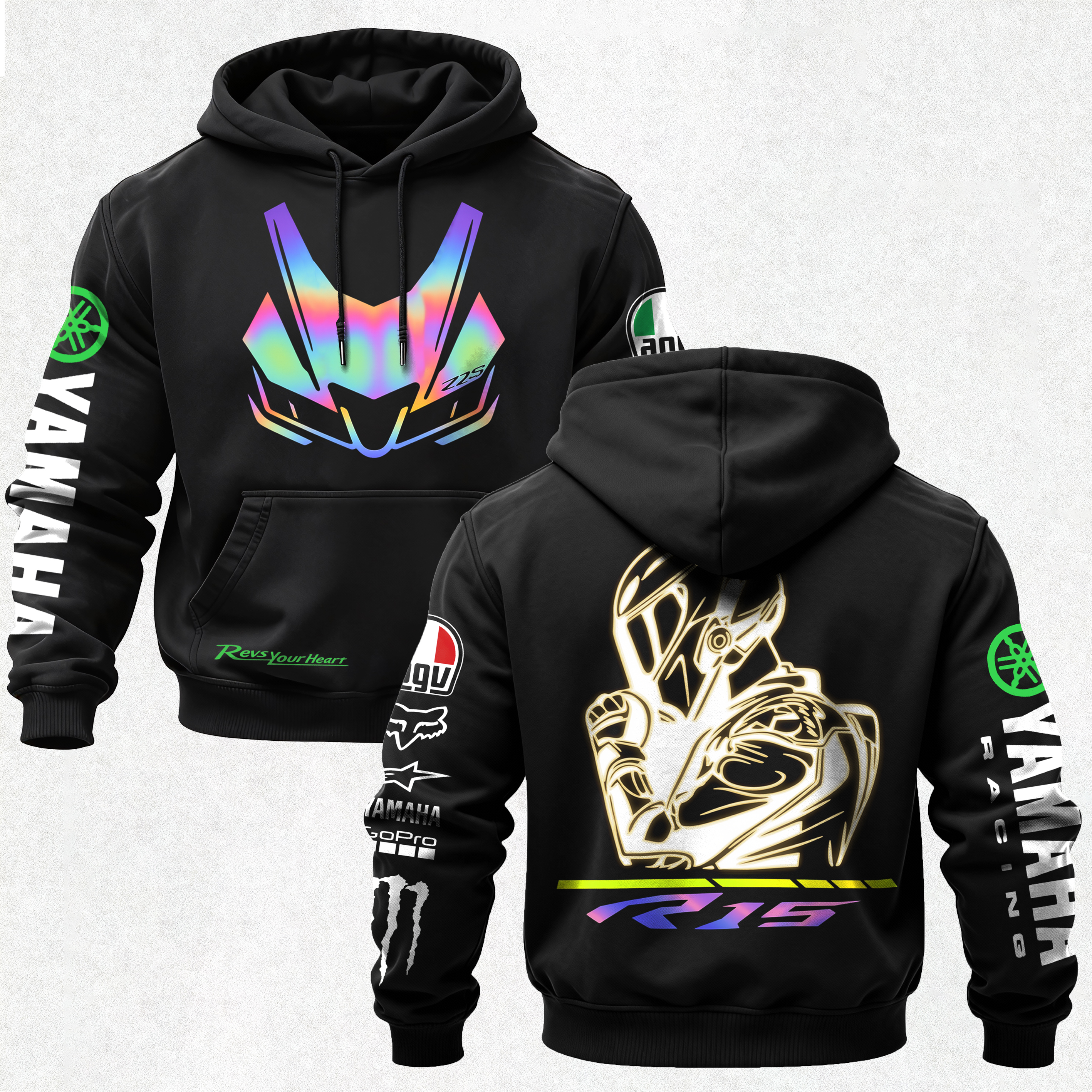Yamaha R15 Printed Fleece-lined Unisex Hoodie Image - 1