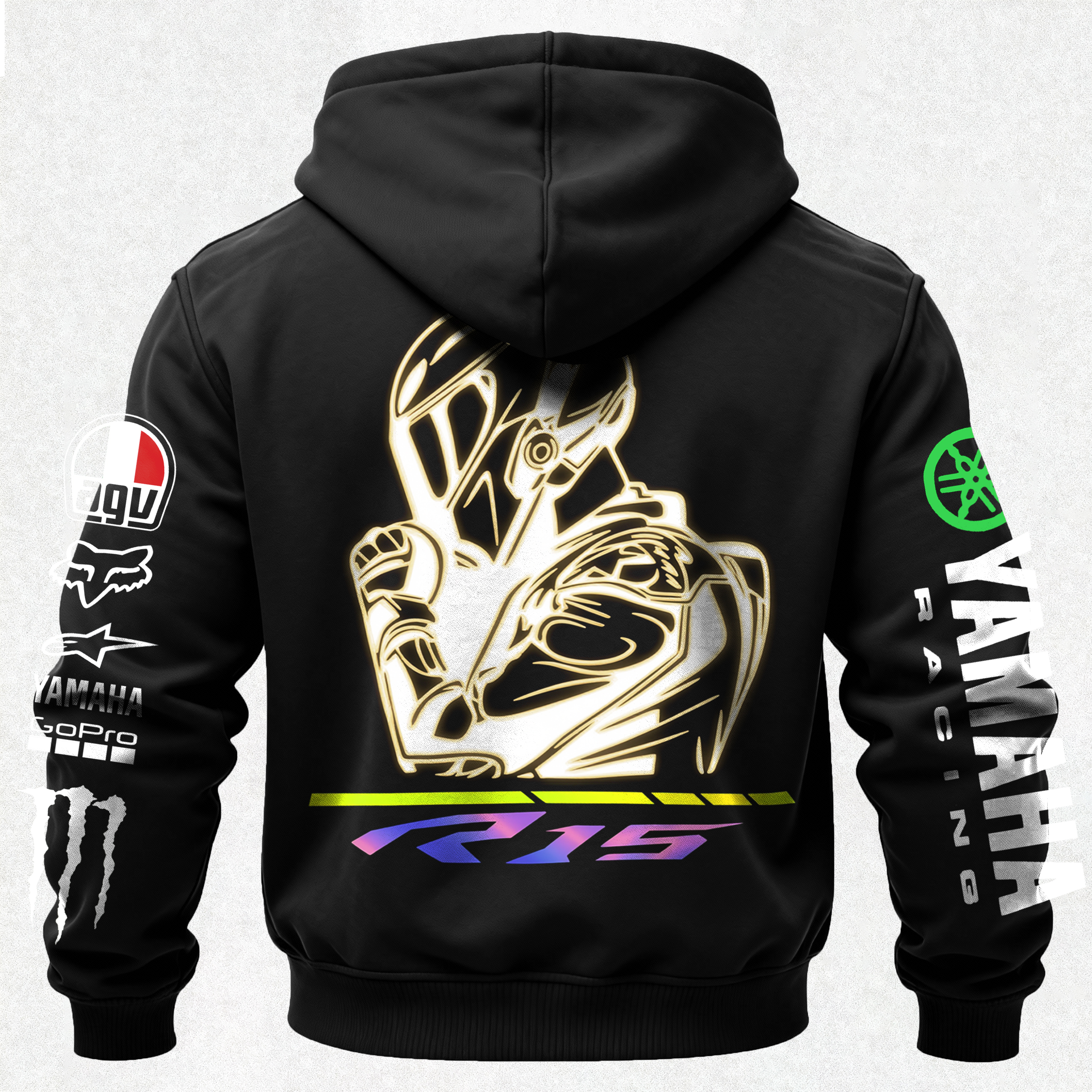 Yamaha R15 Printed Fleece-lined Unisex Hoodie Image - 3