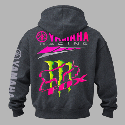 Yamaha Racing Printed Fleece-lined Unisex Hoodie Image - 8