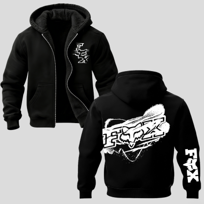 Fox Racing Printed Zippered Hooded Fleece Cardigan Image - 1