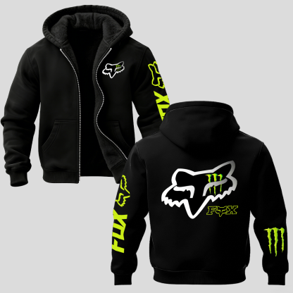 Fox Racing Printed Zippered Hooded Fleece Cardigan Image - 1