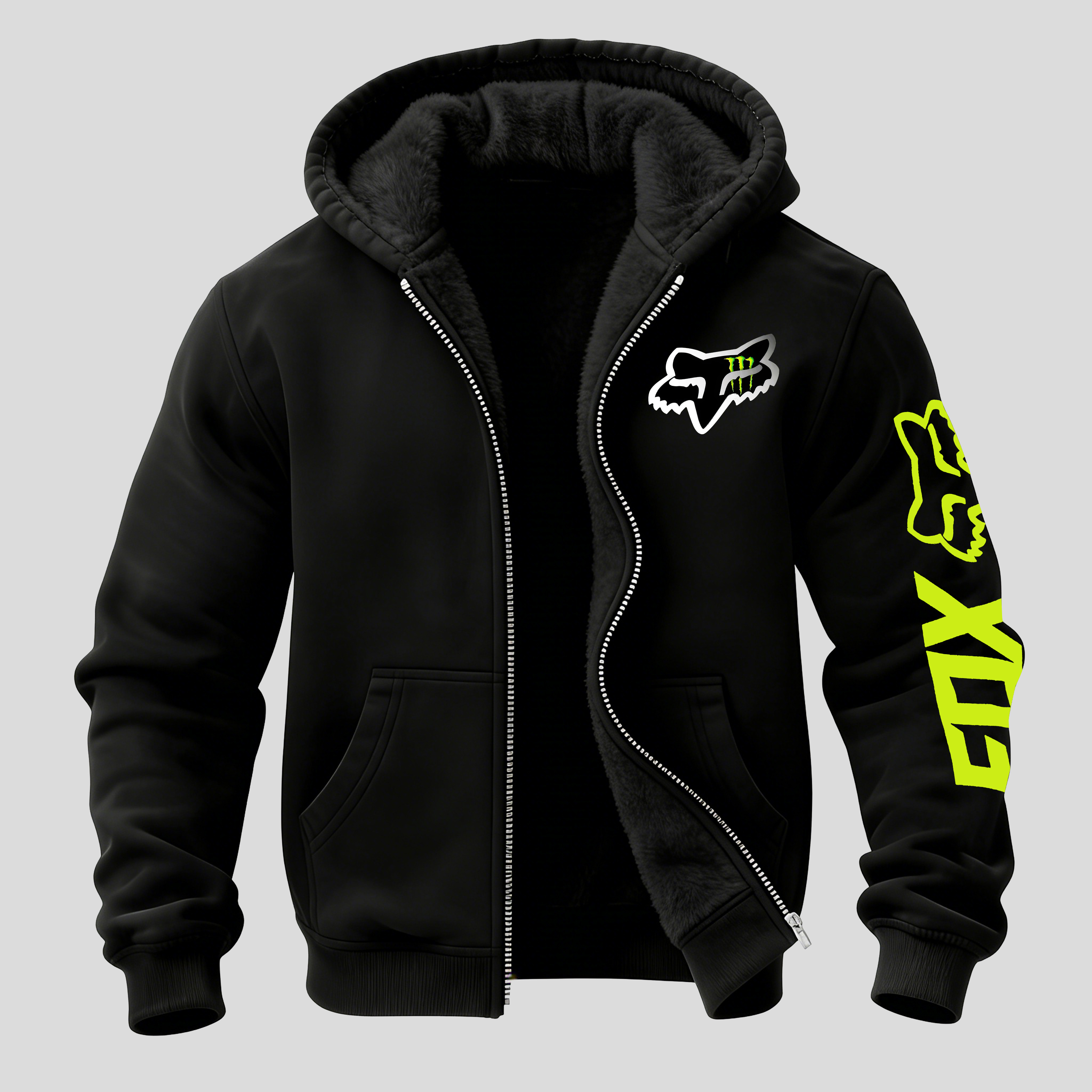 Fox Racing Printed Zippered Hooded Fleece Cardigan Image - 2