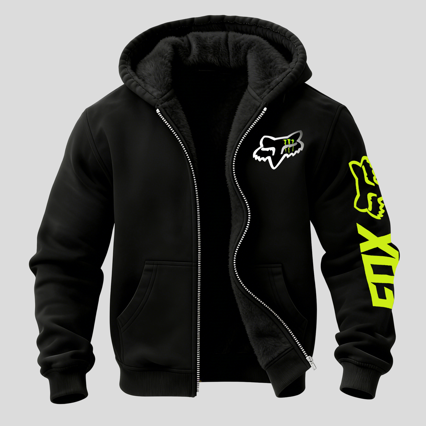Fox Racing Printed Zippered Hooded Fleece Cardigan Image - 2