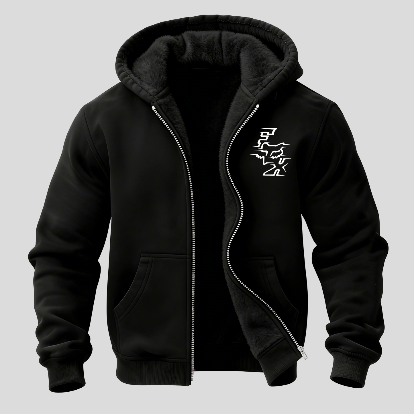 Fox Racing Printed Zippered Hooded Fleece Cardigan Image - 2