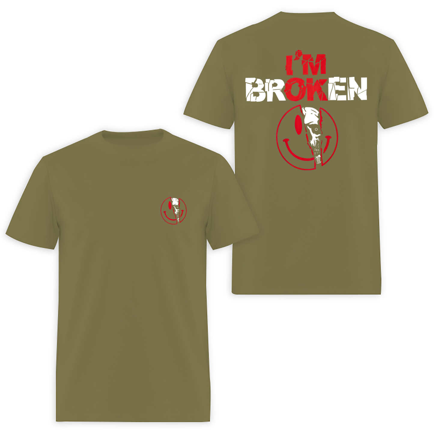 I'm Ok I'm Broken Printed Men's T-shirt Image - 6