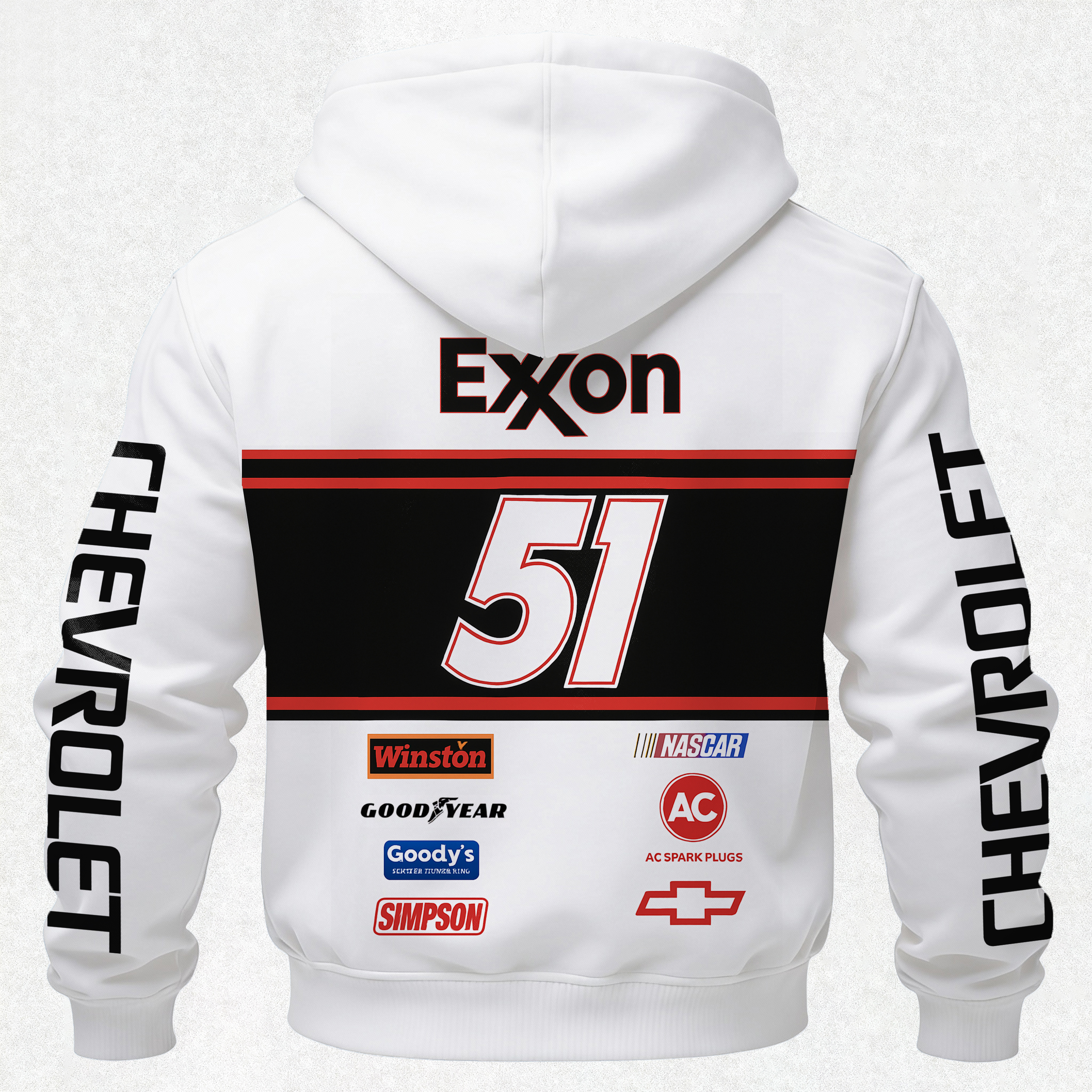 Days of thunder Rowdy Burns 51 Exxon Chevrolet Printed Fleece-lined Unisex Hoodie Image - 3
