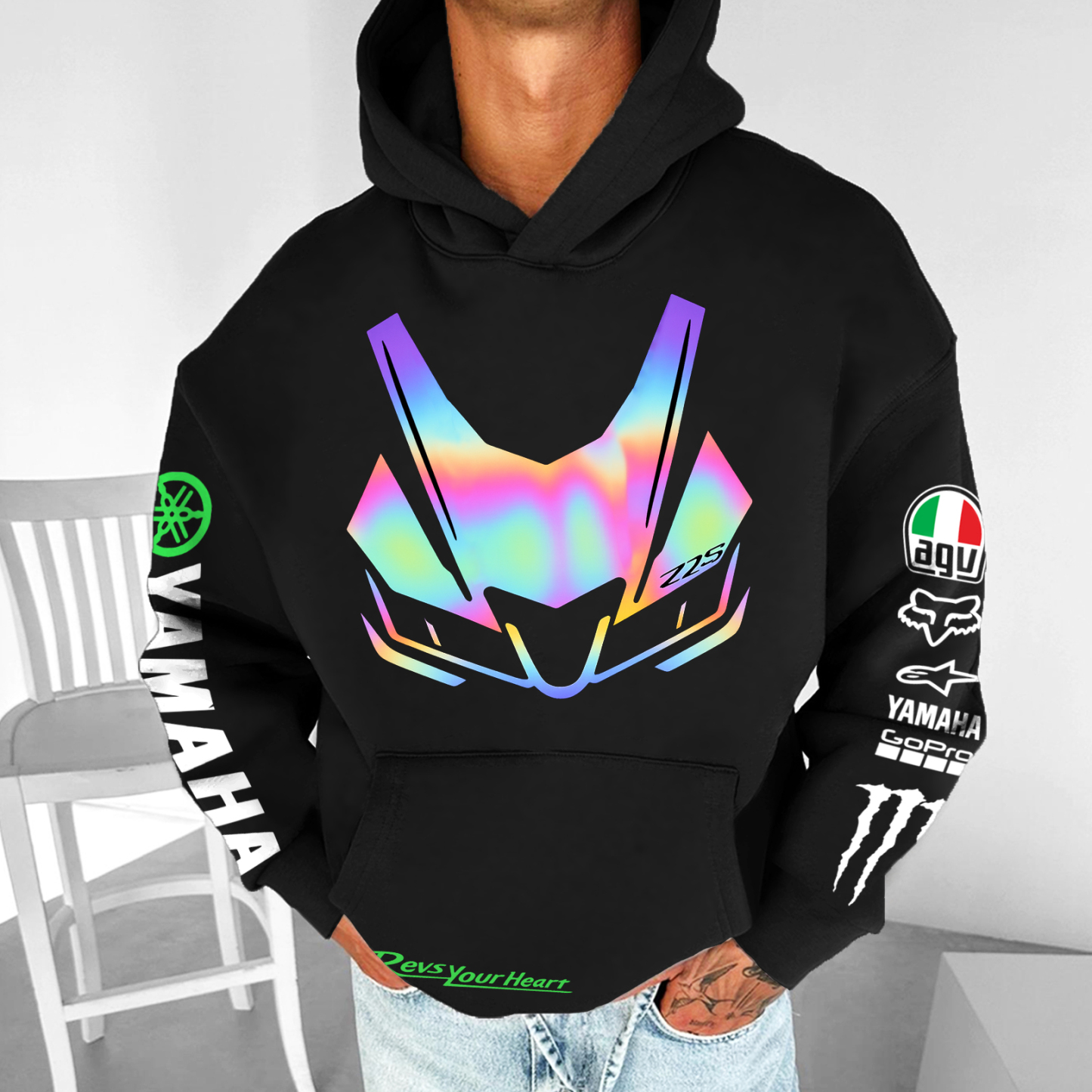 Yamaha R15 Printed Fleece-lined Unisex Hoodie Image - 6