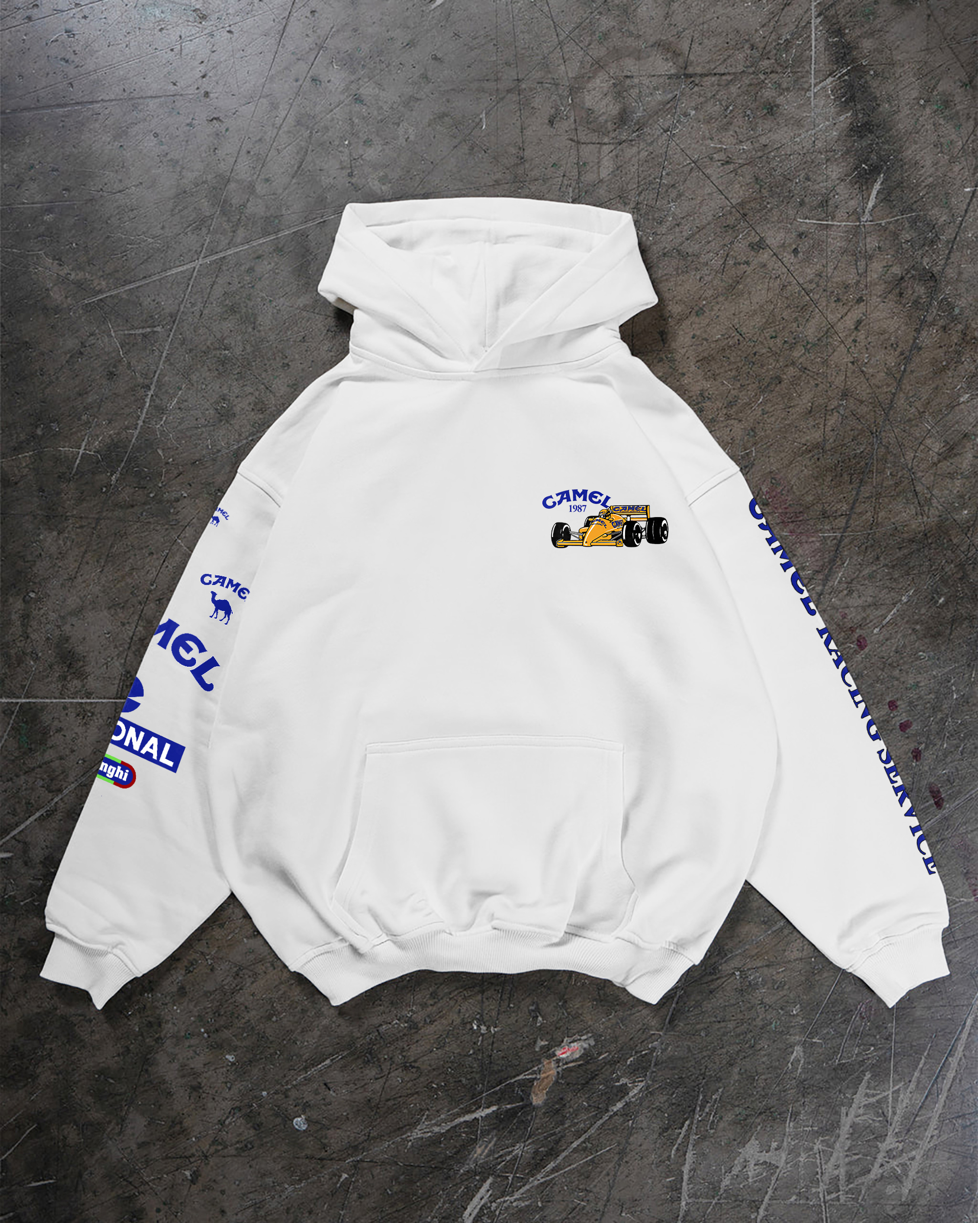 Camel Team Lotus Honda Ayrton Senna Printed Fleece-lined Unisex Hoodie Image - 2