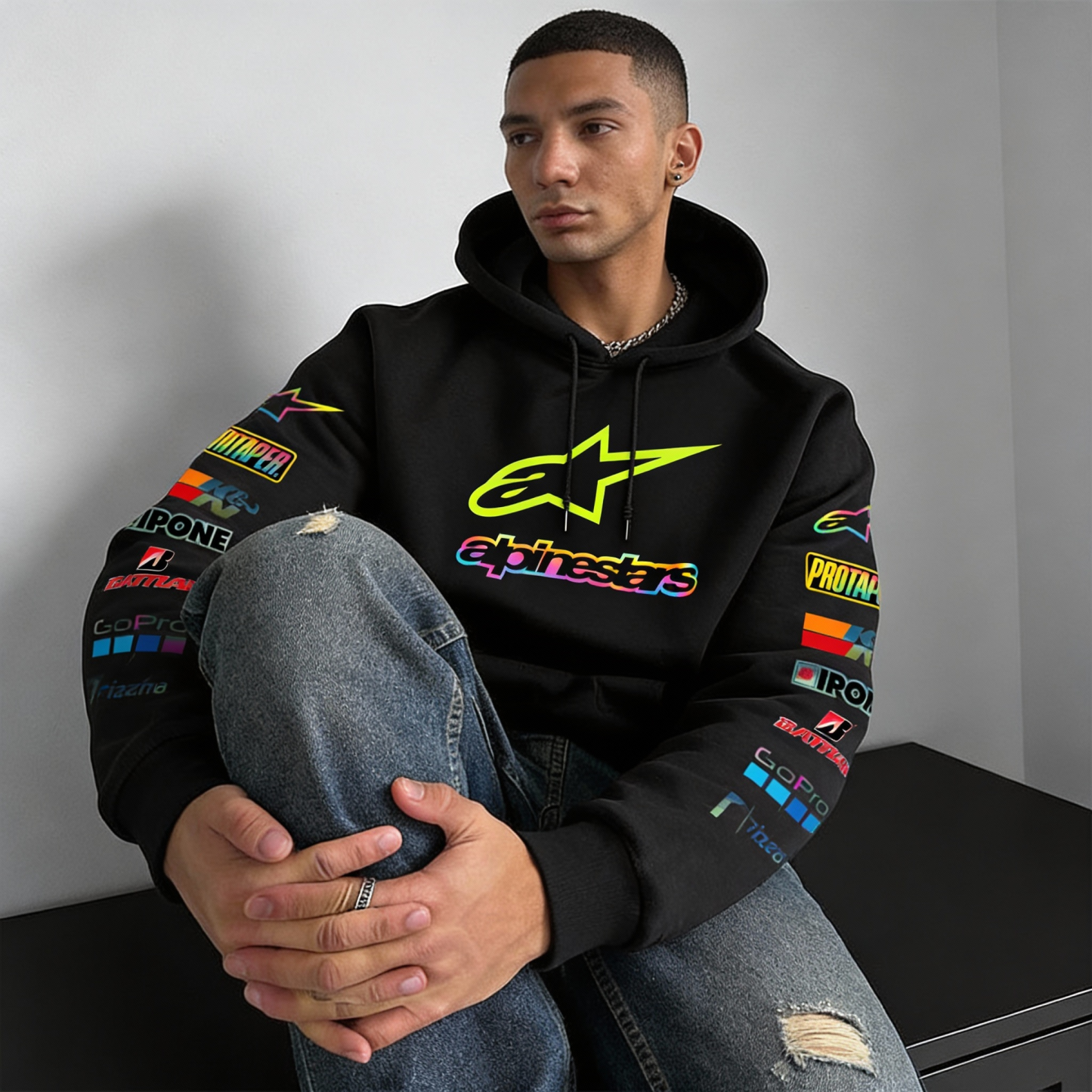 Alpinstars MotoGP Printed Fleece-lined Unisex Hoodie Image - 7