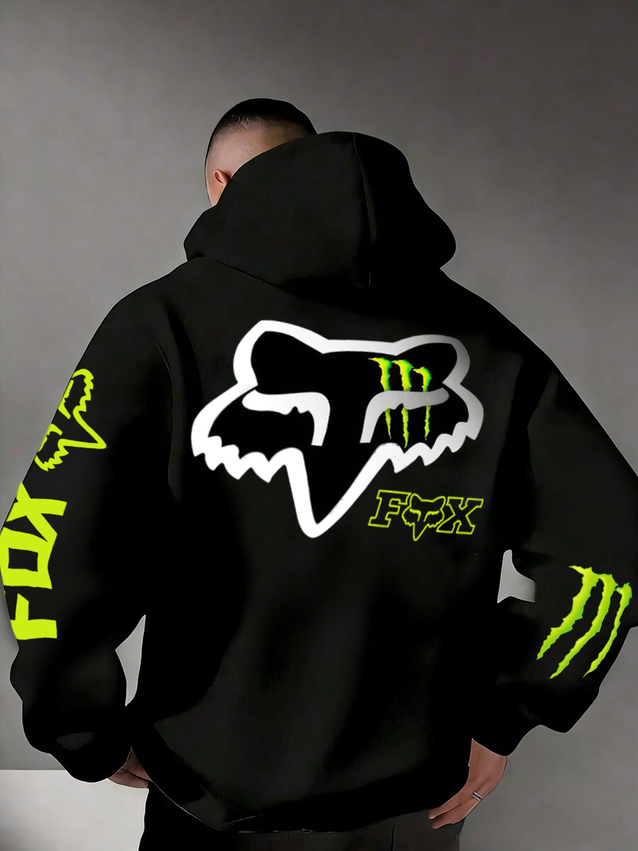 Fox Racing Printed Zippered Hooded Fleece Cardigan Image - 4