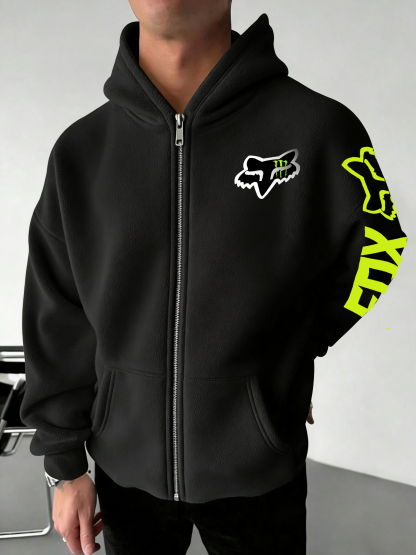 Fox Racing Printed Zippered Hooded Fleece Cardigan Image - 5