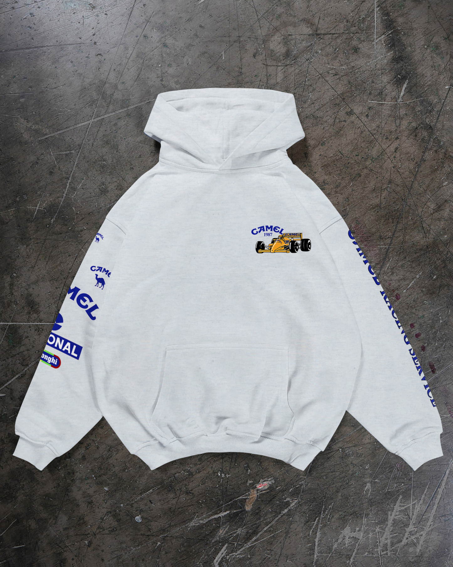 Camel Team Lotus Honda Ayrton Senna Printed Fleece-lined Unisex Hoodie Image - 6