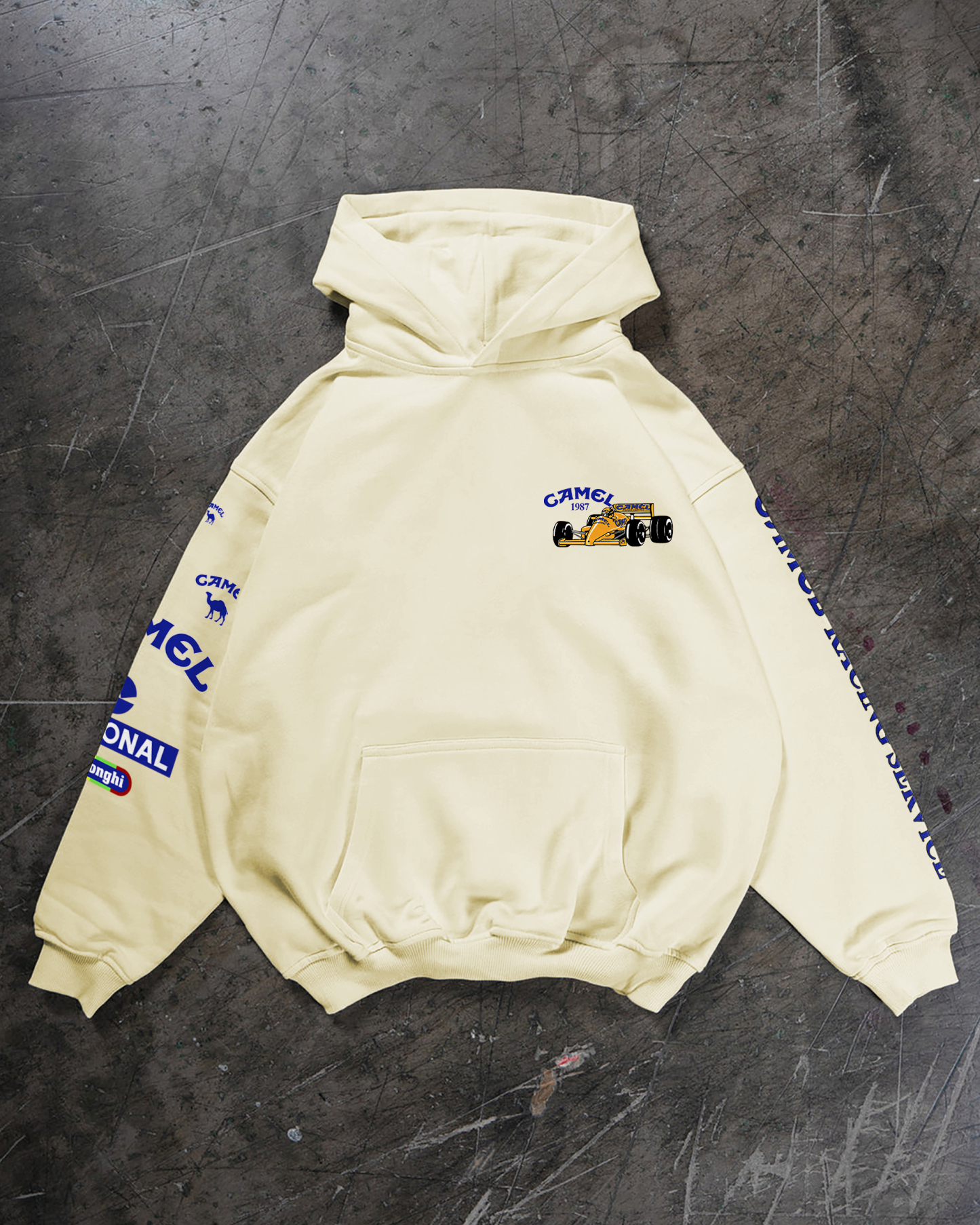 Camel Team Lotus Honda Ayrton Senna Printed Fleece-lined Unisex Hoodie Image - 8