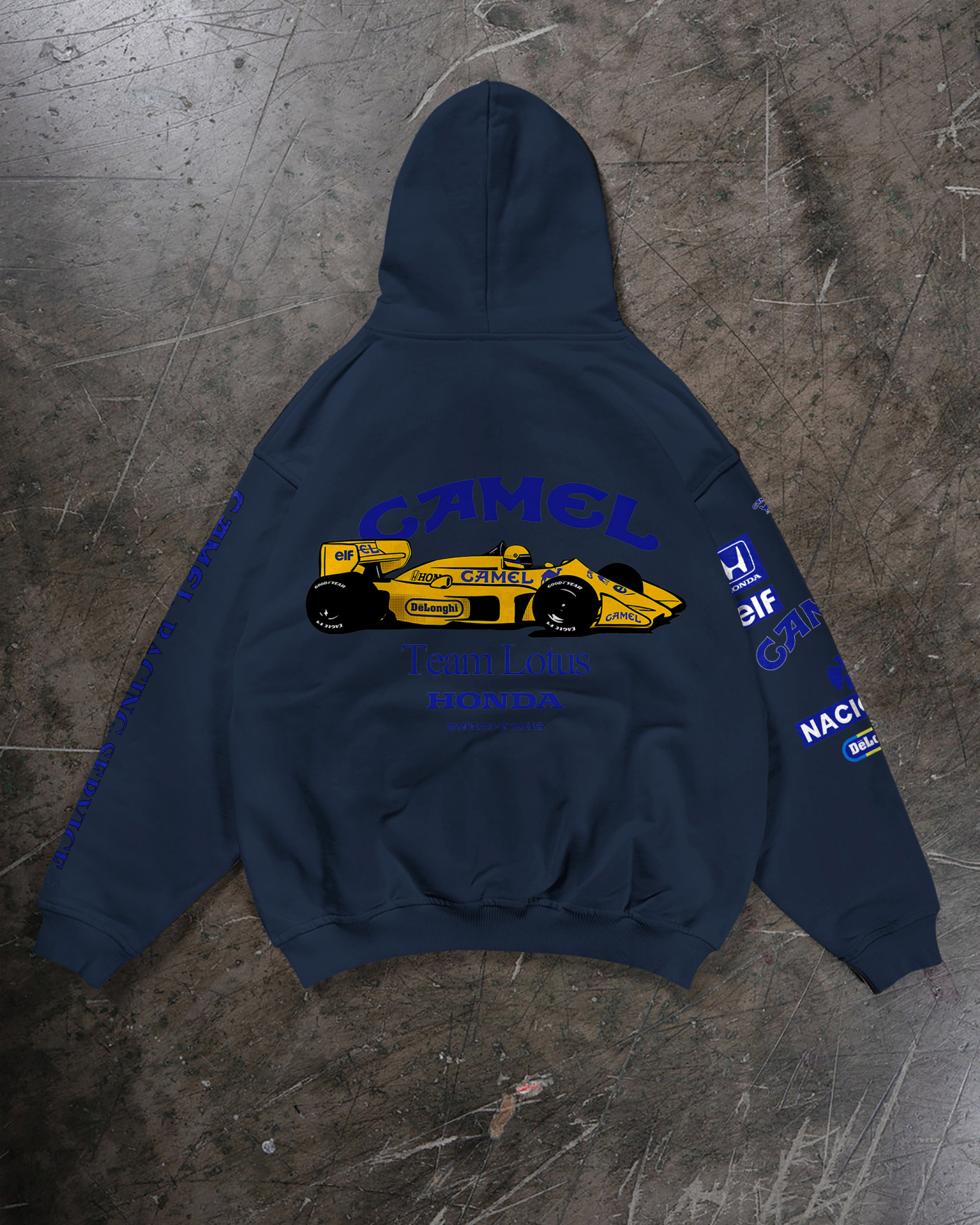 Camel Team Lotus Honda Ayrton Senna Printed Fleece-lined Unisex Hoodie Image - 13
