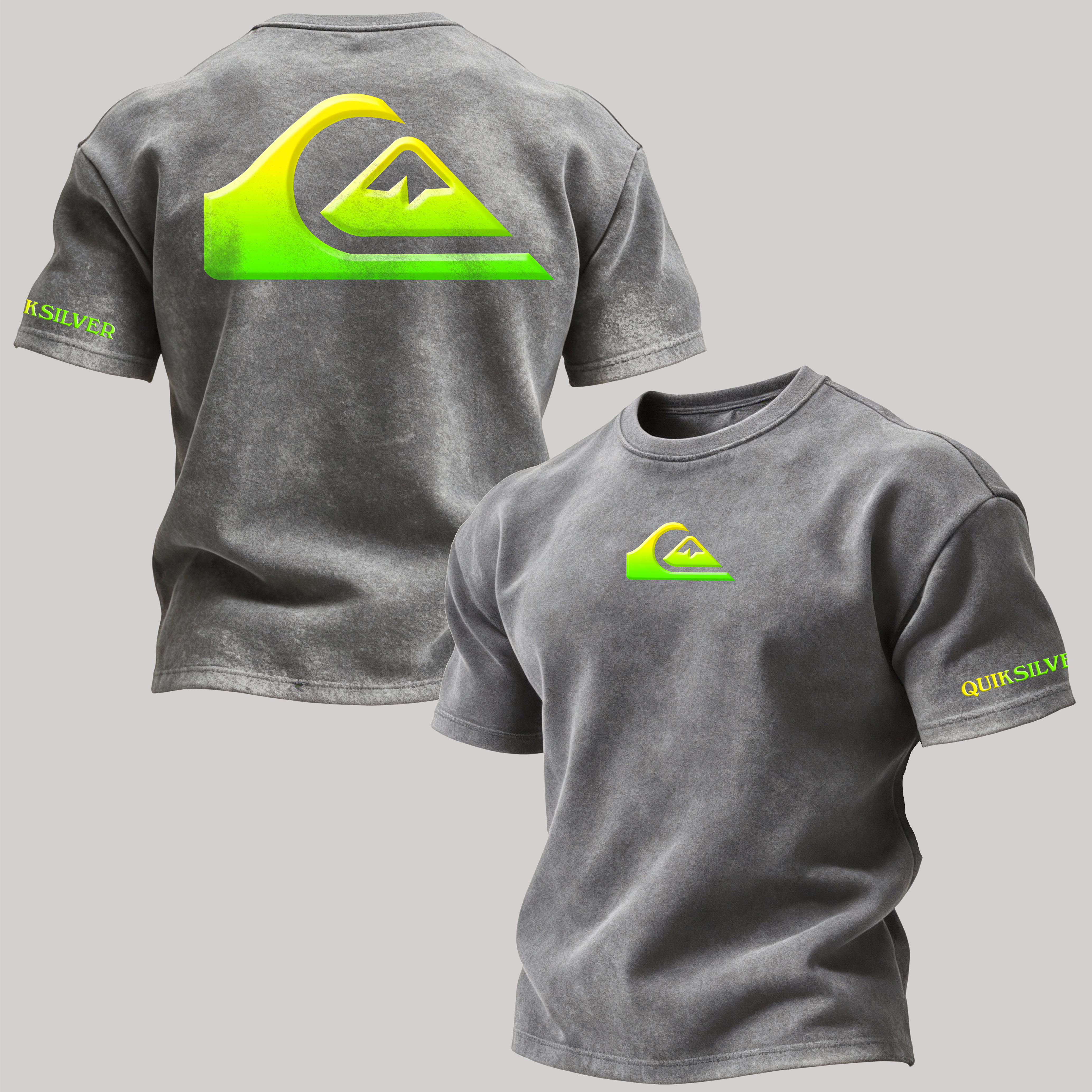 Vintage Quiksilver Printed Unisex Washed T-Shirt Image - 1