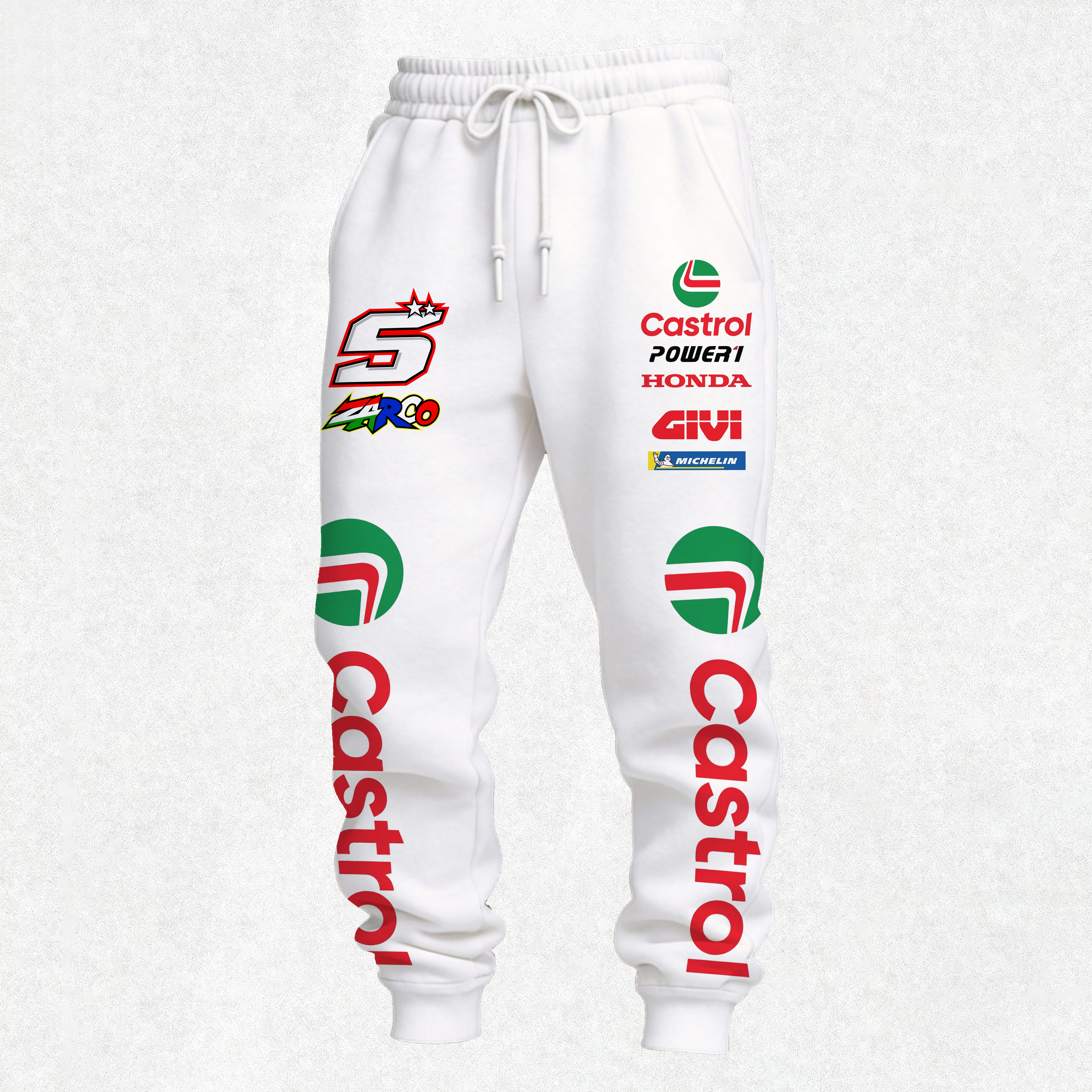 LCR Honda Castrol Team Print Men's Fleece-lined Sweatpants Image - 1