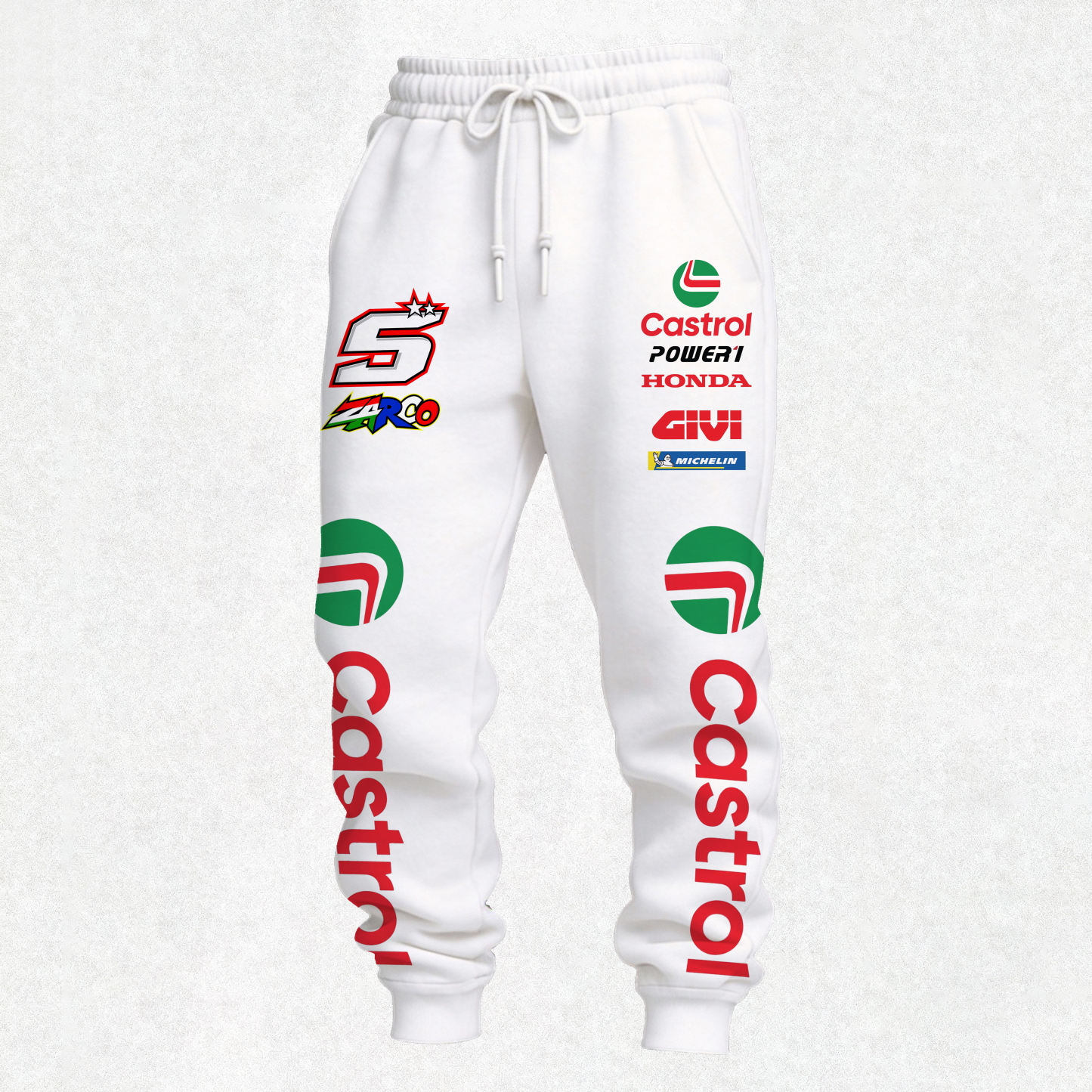 LCR Honda Castrol Team Print Men's Fleece-lined Sweatpants Image - 1