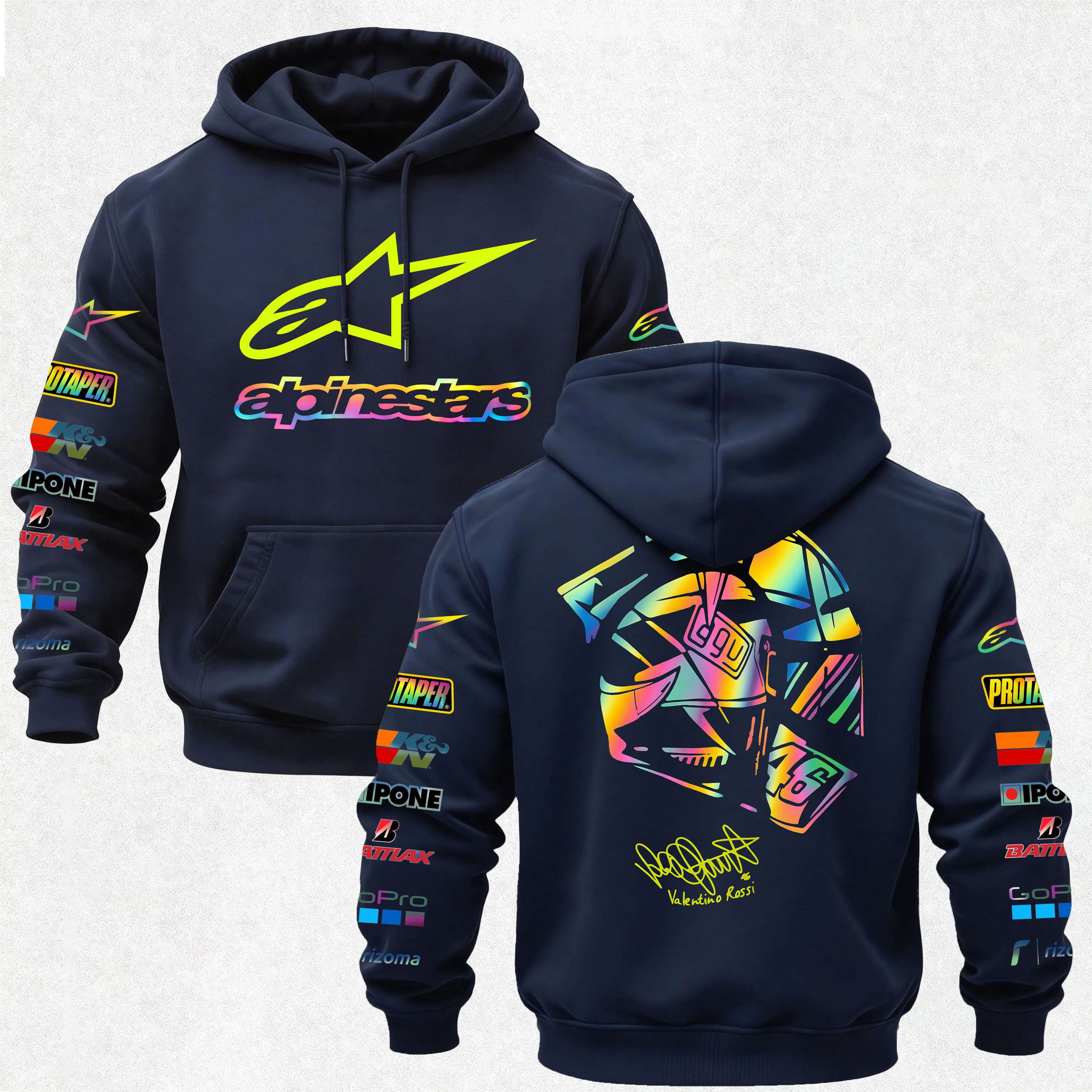 Alpinstars MotoGP Printed Fleece-lined Unisex Hoodie Image - 23