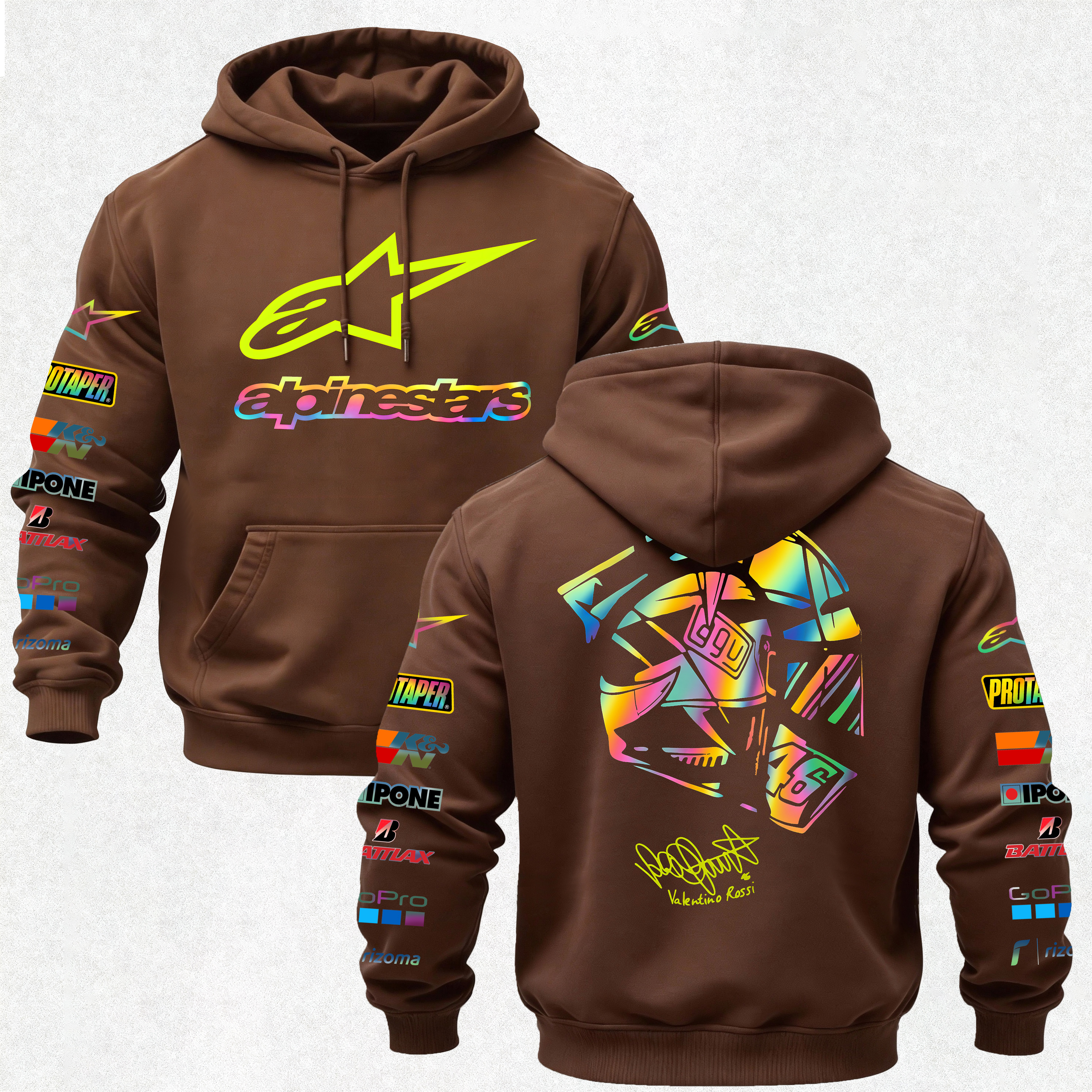 Alpinstars MotoGP Printed Fleece-lined Unisex Hoodie Image - 14