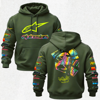 Alpinstars MotoGP Printed Fleece-lined Unisex Hoodie Image - 17