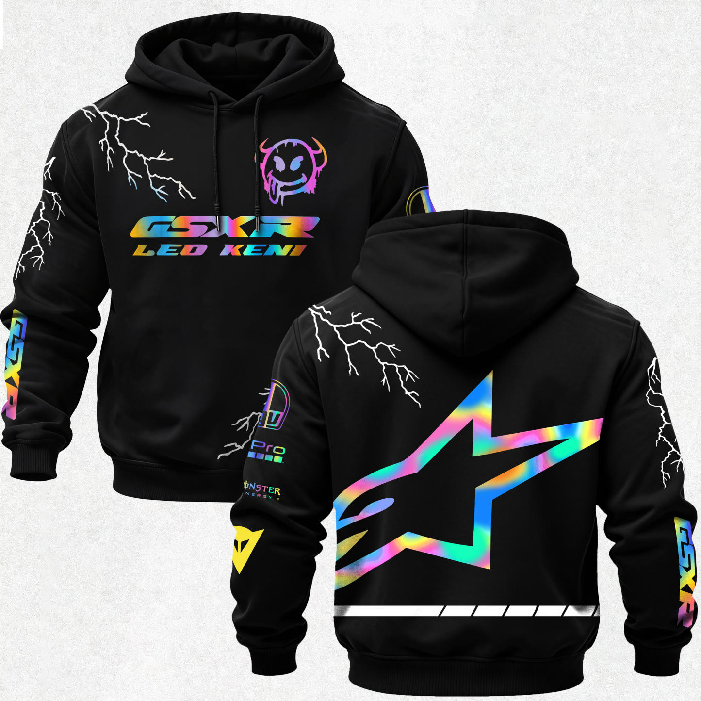 Suzuki GSX-R Alpinestars Printed Fleece-lined Unisex Pocketless Hoodie