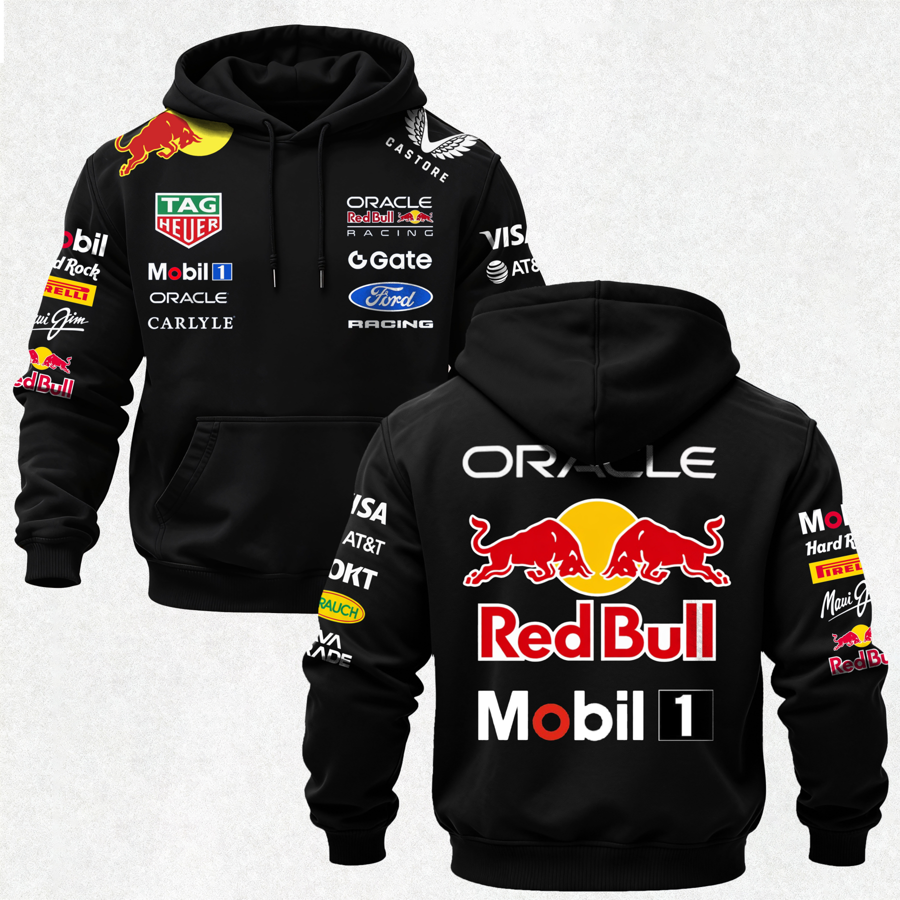 Oracle Red Bull Racing Printed Fleece-lined Unisex Hoodie Image - 4