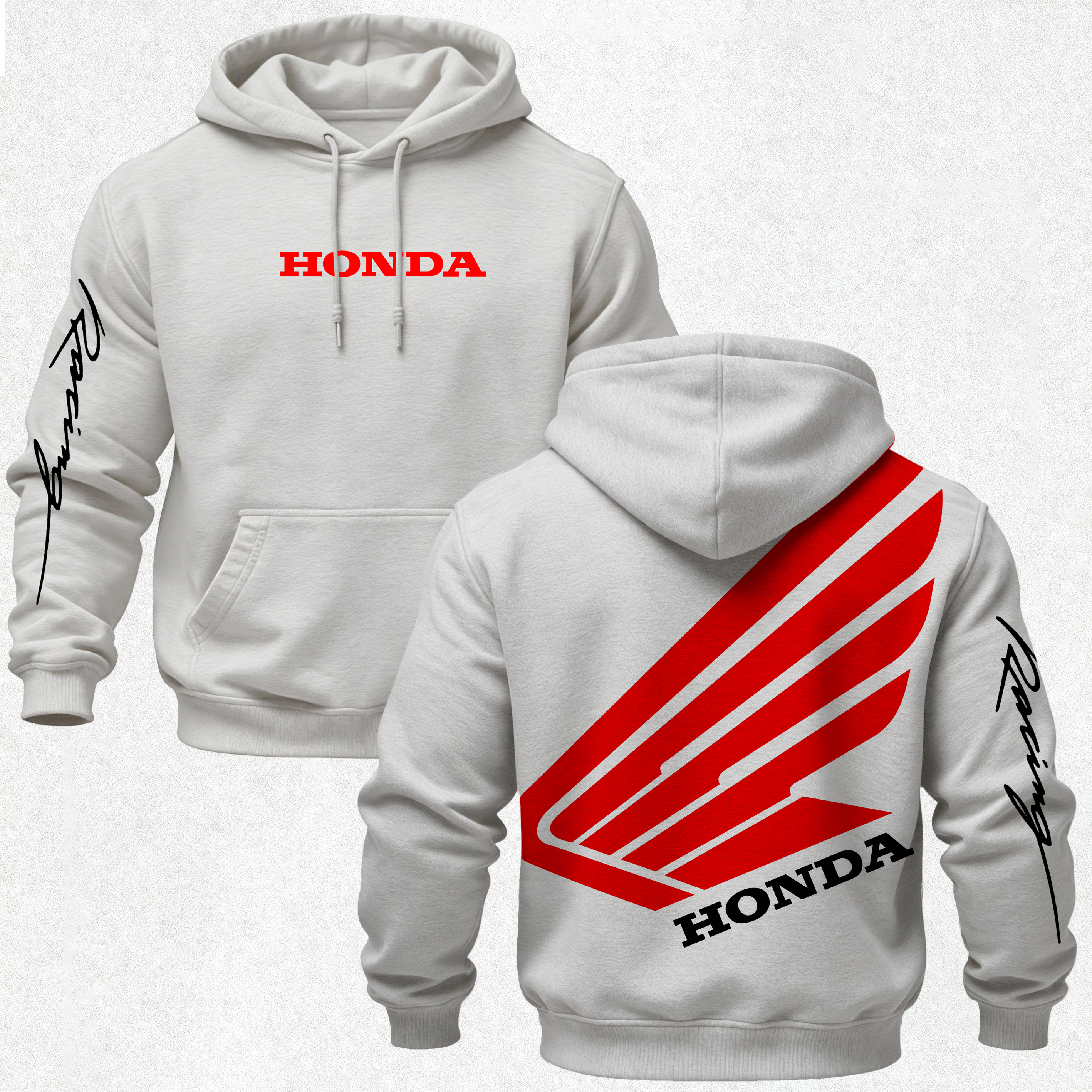 Honda Racing Printed Fleece-lined Unisex Hoodie Image - 19