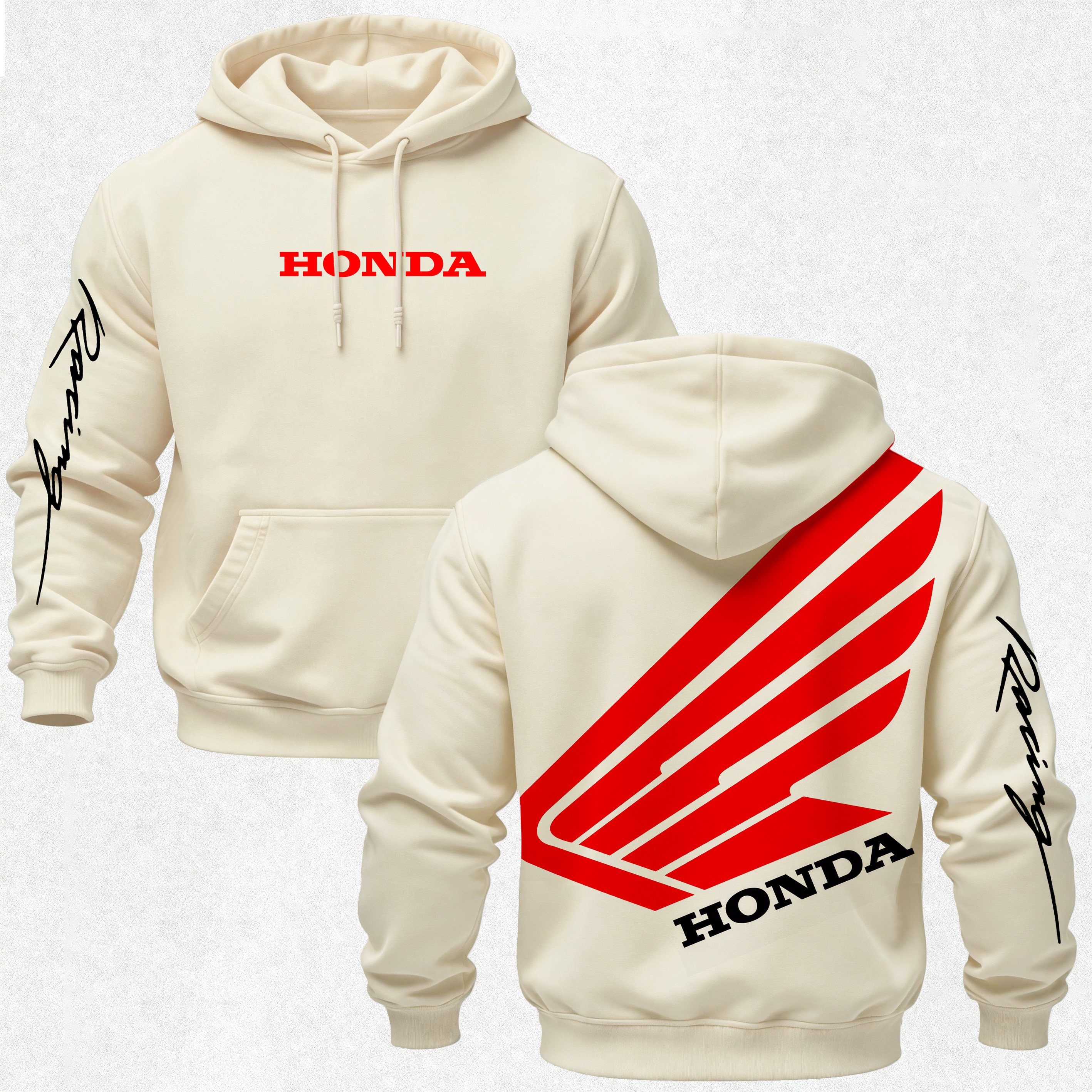 Honda Racing Printed Fleece-lined Unisex Hoodie Image - 22