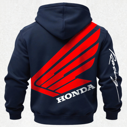 Honda Racing Printed Fleece-lined Unisex Hoodie Image - 15