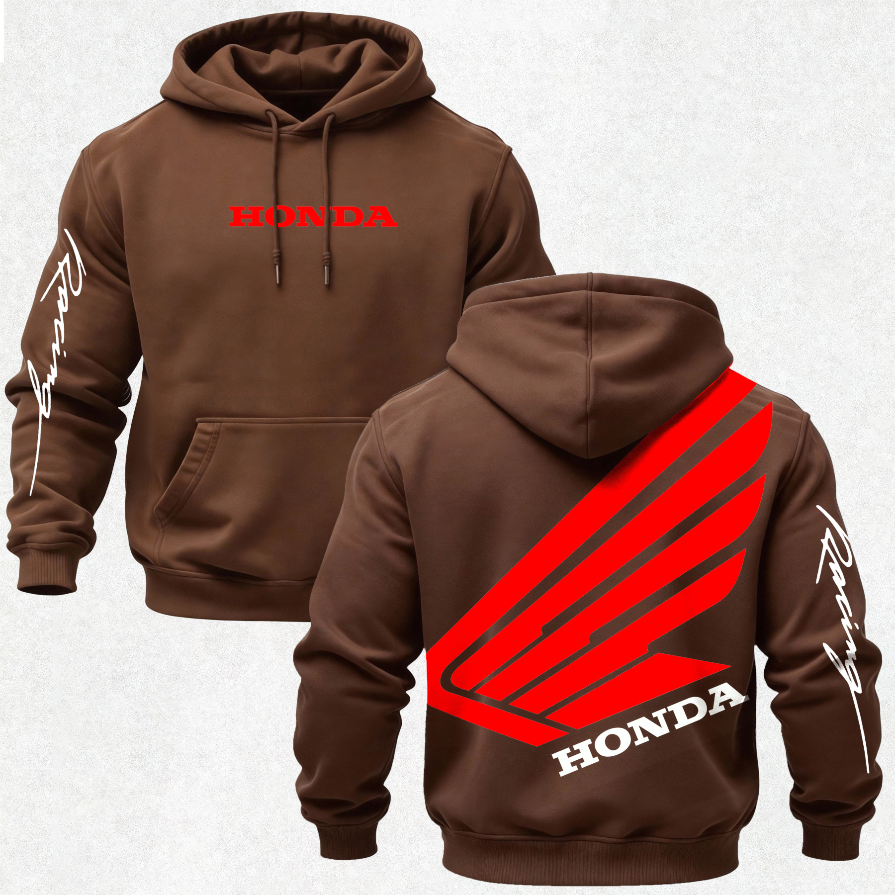 Honda Racing Printed Fleece-lined Unisex Hoodie Image - 25